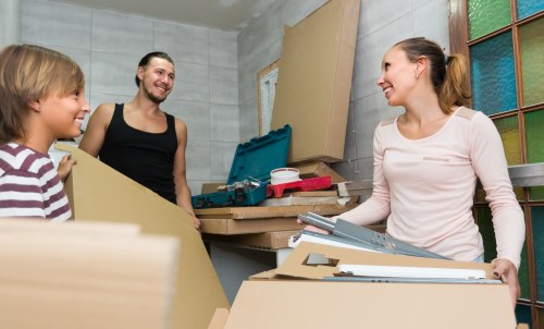 Boxes and moving supplies prepared for a home move in Holloway