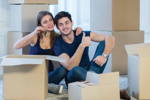 Removal company packing boxes for a home move in Holloway