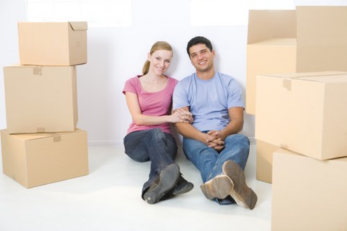 Careful box packing and labeling for moving services in Holloway
