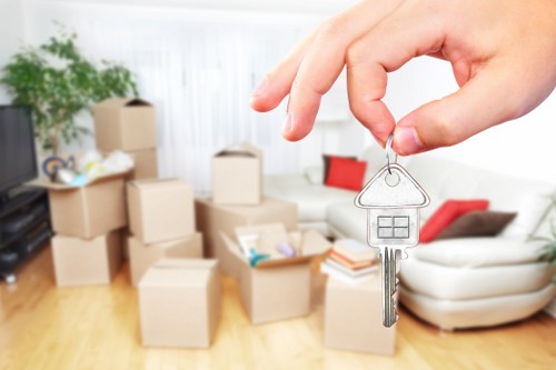 Moving boxes and furniture handled by Holloway removals team