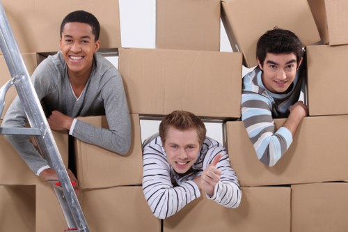 Unpacking and organizing belongings after a move in Holloway