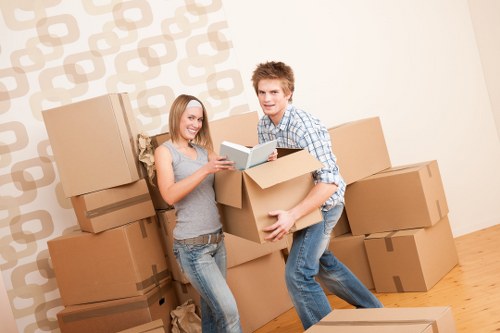 Furniture and boxes prepared for removal services in Holloway
