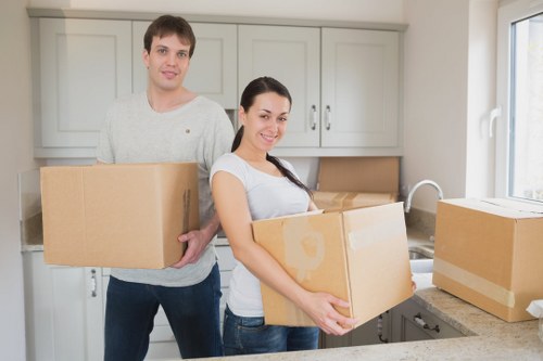 Local Holloway furniture removals team navigating a residential street